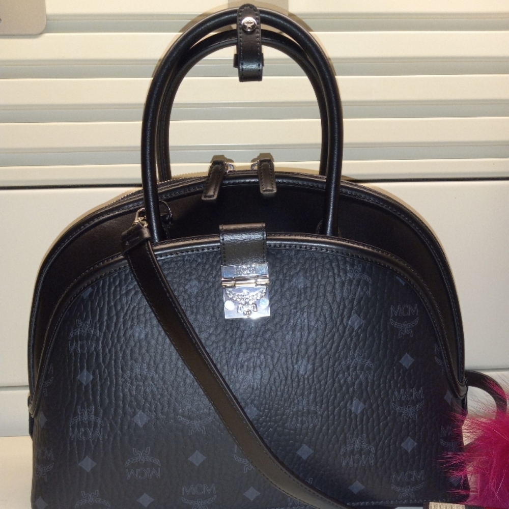MCM Large Tracy Tote Visetos leather satchel crossbody bag - Picture 2 of 12